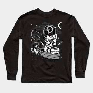 Astronaut Fishing Polkadot DOT Coin To The Moon Crypto Token Cryptocurrency Blockchain Wallet Birthday Gift For Men Women Kids Long Sleeve T-Shirt